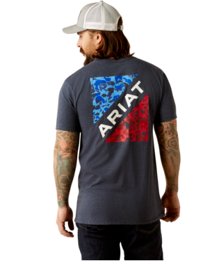 [10054002] MNS ARIAT CAMO PATRIOT SHORT SLEEVE T SHIRT NAVY HEATHER