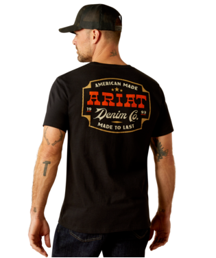 [10054006] MNS ARIAT DENIM BADGE SHORT SLEEVE T SHIRT BLACK