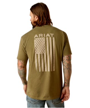 [10054176] MNS ARIAT FREEDOM SHORT SLEEVE T SHIRT MILITARY HEATHER