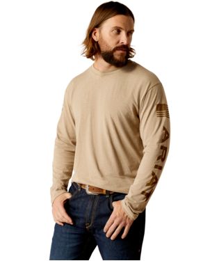 [10054191] MNS ARIAT ELEVATED V2 LONG SLEEVE T SHIRT OATMEAL HEATHER