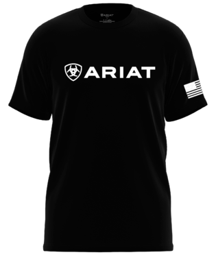 [10054197] MNS ARIAT SHIELD FLAG SHORT SLEEVE T SHIRT BLACK