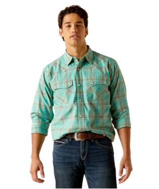 [10048496] MNS HUDSYN RETRO SNP LONG SLEEVE SHIRT BLUE TURQUOISE