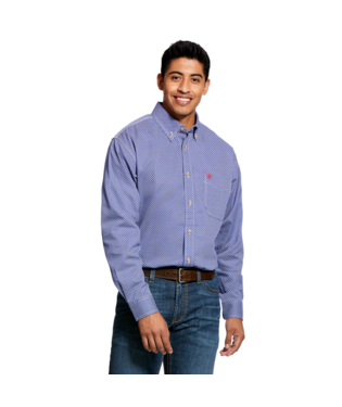 [10025421] Ariat Men's FR Liberty Long Sleeve Work Shirt- Cobalt