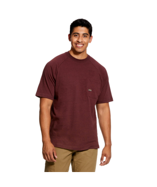 [10031017] MNS RBR COTTON STRONG SHORT SLEEVE T SHIRT BURGUNDY HEATHER