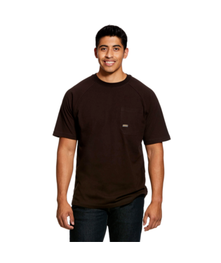 [10031019] MNS RBR COTTON STRONG SHORT SLEEVE T SHIRT DARK BROWN
