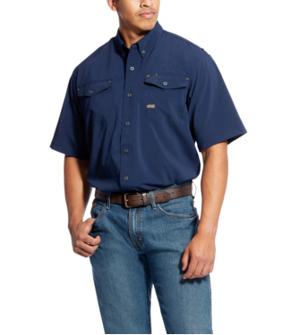[10025388] MNS RBR MD TGH VTTK DRST SHORT SLEEVE WORK SHIRT NAVY
