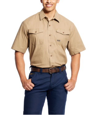 [10025391] MNS RBR MD TGH DRST SHORT SLEEVE WORK SHIRT KHAKI