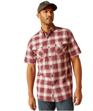 [10048892] MNS RBR MD TGH DRST SHORT SLEEVE WORK SHIRT ROAN ROUGE PLAID