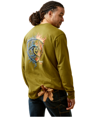 [10046756] MNS REBAR CTN STR SHCK FRE LONG SLEEVE T SHIRT AVOCADO