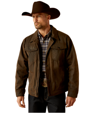 [10052962] MNS RELENTLESS LNGVW WAXED COTTON JACKET WOOD BROWN
