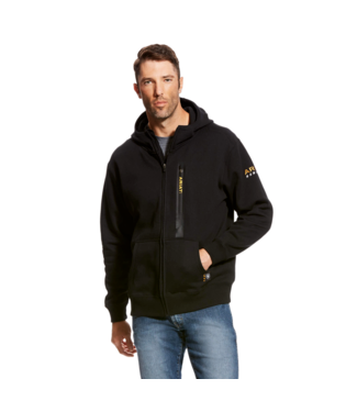 [10023937] SWEATSHIRT, MNS REBAR WORKMAN FULL ZIP HOODIE BLACK