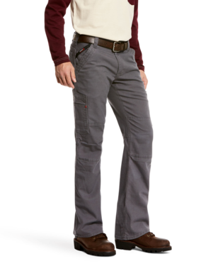Ariat Men's FR M5 Stretch DuraLight Canvas Straight Leg Pant- Iron Gray