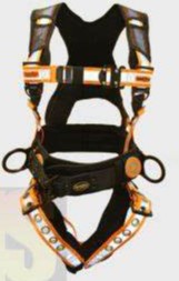 [21062] Cyclone Construction Harness Black/Orange, sewn-on Silver Reflective Webbing, QC Chest / TB leg / TB waist belt / Side D-rings / Size XL - Harnesses