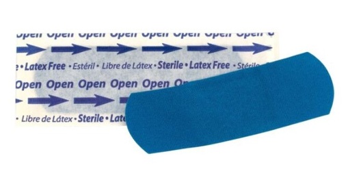 [1-656] Blue Metal Detectable 1"x3" Fabric Bandages, 1500/box