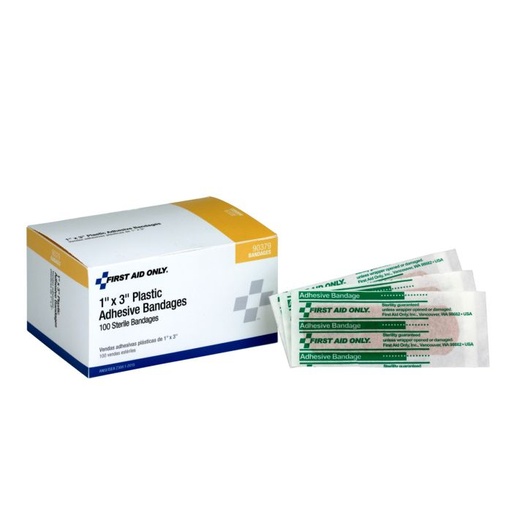 [90379] 1"x3" Plastic Bandages, 100/box