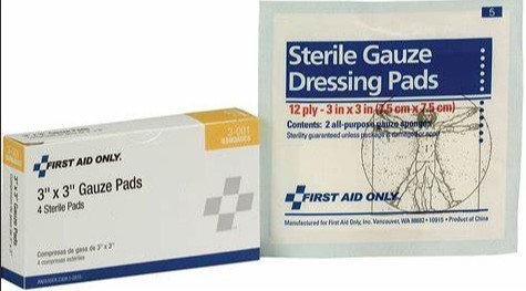 [3-001] 3"x3" Sterile Gauze Pads, 4/box 