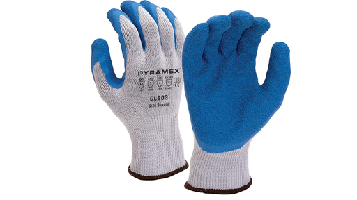 GL503-PAIR Gloves, Crinkle Latex 10g Knit Liner