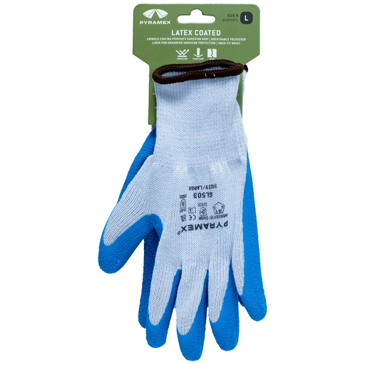 GL503HT-PAIR Gloves, Crinkle Latex 10g Knit Liner - Hang Tagged