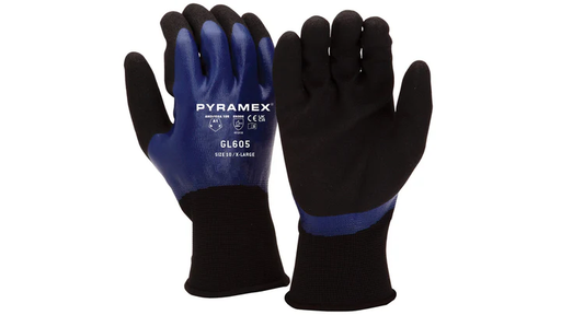 [GL605M] Gloves full drip sandy nitrile liquid proof - medium