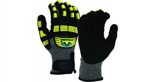 GL610C-PAIR Gloves, 3/4 Nitrile HPPE A6 Cut TPR Hook&Loop