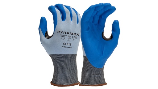 [GL618M] Gloves, 18g A1 Nylon Microfoam Nitrile T/Sc M