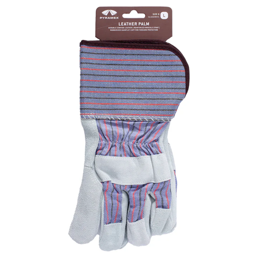 GL1002WHT-PAIR Gloves, Split Leather Palm Gauntlet Cuff- Hang Tagged