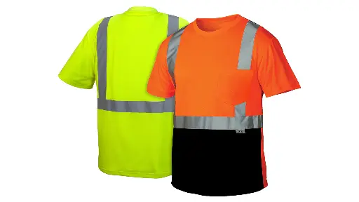 Pyramex RTS21B Type R Class 2 Black Bottom Safety Shirt - Hi-Vis Yellow or Orange