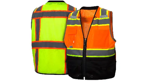 Pyramex RVZ44B Vest, Black Bottom - Hi-Vis Yellow or Orange