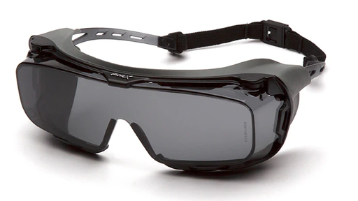 [S9920STMRG] Glasses, Over the Glasses, Cappture Plus - Gray H2MAX Anti-Fog with Rubber Gasket - Gray