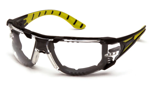 [SBGR9610STMFP] Glasses, Endeavor Plus - Clear H2MAX Anti-Fog - Black/Green Foam