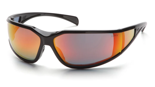 [SB5155DT] Glasses, Exeter - Sky Red Anti-Fog - Glossy Black