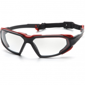 [SBR5010DT] Glasses, Highlander - Clear H2X Anti-Fog - Black-Red