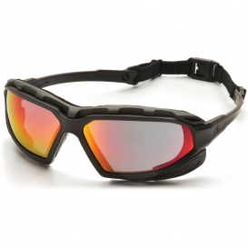 [SBG5055DT] Glasses, Highlander Plus - Sky Red Mirror Anti-Fog - Black-Gray
