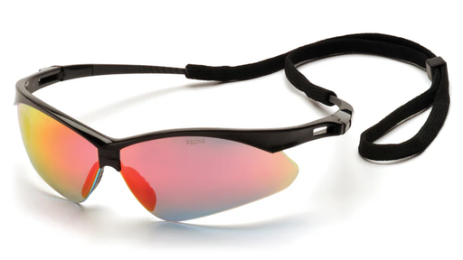 [SB6345SP] Glasses, PMXTREME - Ice Orange Mirror with Cord - Black