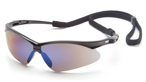 [SB6375SP] Glasses, PMXTREME - Blue Mirror with Cord - Black