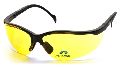 [SB1830R20] Glasses, Venture II Readers - Amber + 2.0 - Black