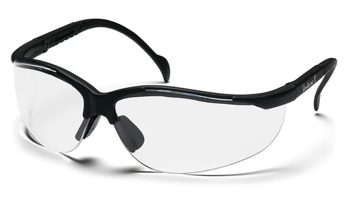 [SB1810ST] Glasses, Venture II - Clear H2X Anti-Fog - Black