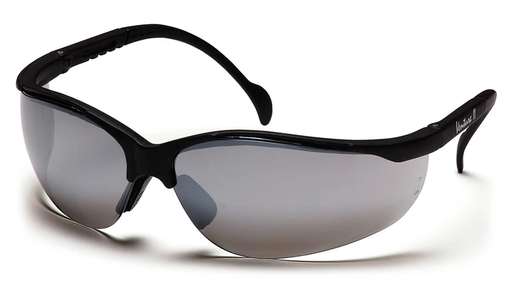 [SB1870S] Glasses, Venture II - Silver Mirror - Black