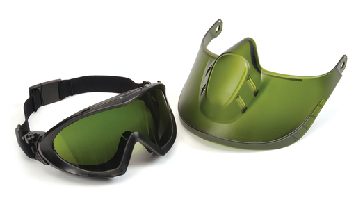 [GG504TSHIELDIR3] Capstone Goggles - 3.0 IR  Filter H2X Anti-fog Lens w/ Green Tinted Faceshield Attachment - Direct/Indirect