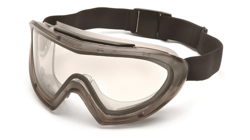 [G504DT] Capstone Goggles - Gray Frame/Clear Anti-Fog Dual Lens - Direct/Indirect