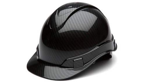 [HP44117S] Hard Hat, Ridgeline Cap Style 4 Pt Ratchet Suspension - Shiny Black Graphite Pattern