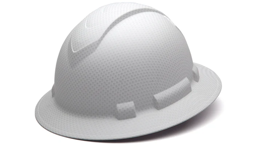 [HP54116] Hard Hat, Ridgeline Full Brim 4 Pt Ratchet Suspension - Matte White Graphite Pattern
