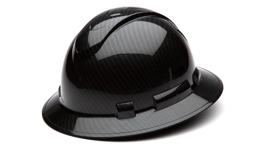 [HP54117S] Hard Hat, Ridgeline Full Brim 4 Pt Ratchet Suspension - Shiny Black Graphite Pattern