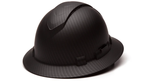 [HP54117V] Hard Hat, Ridgeline Vented Full Brim 4 Pt Ratchet Suspension - Black Graphite Pattern