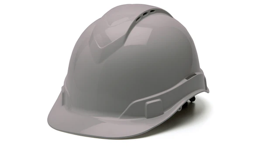 [HP44112V] Hard Hat, Ridgeline Vented Cap Style 4 Pt Ratchet Suspension - Gray