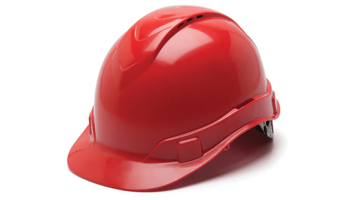 [HP44120V] Hard Hat, Ridgeline Vented Cap Style 4 Pt Ratchet Suspension - Red