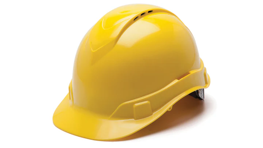 [HP44130V] Hard Hat, Ridgeline Vented Cap Style 4 Pt Ratchet Suspension - Yellow