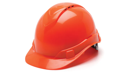 [HP44141V] Hard Hat, Ridgeline Vented Cap Style 4 Pt Ratchet Suspension - Hi Vis Orange