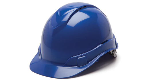 [HP44160V] Hard Hat, Ridgeline Vented Cap Style 4 Pt Ratchet Suspension - Blue