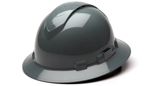 [HP54113V] Hard Hat, Ridgeline Vented Full Brim 4 Pt Ratchet Suspension - Slate Gray